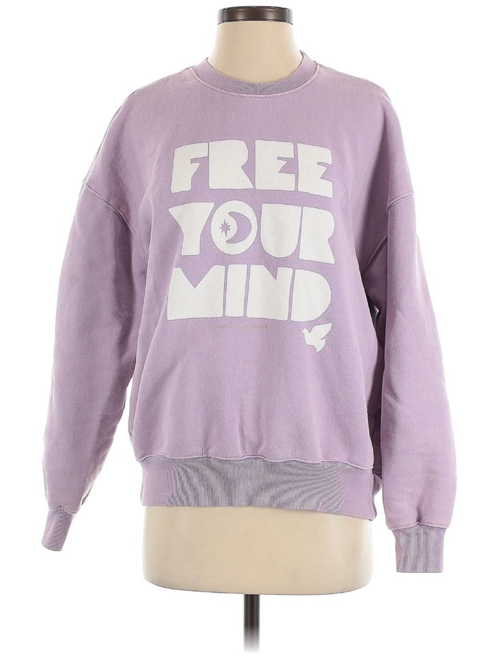 Spiritual Gangster Lilac Crewneck Sweatshirt with Gold Script Label